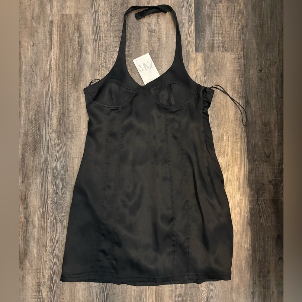 Black Satin Zara Dress